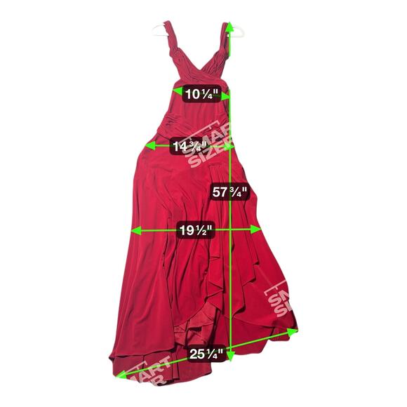 Jovani red jersey gown women’s size 4 long gathered open back - Picture 6 of 7